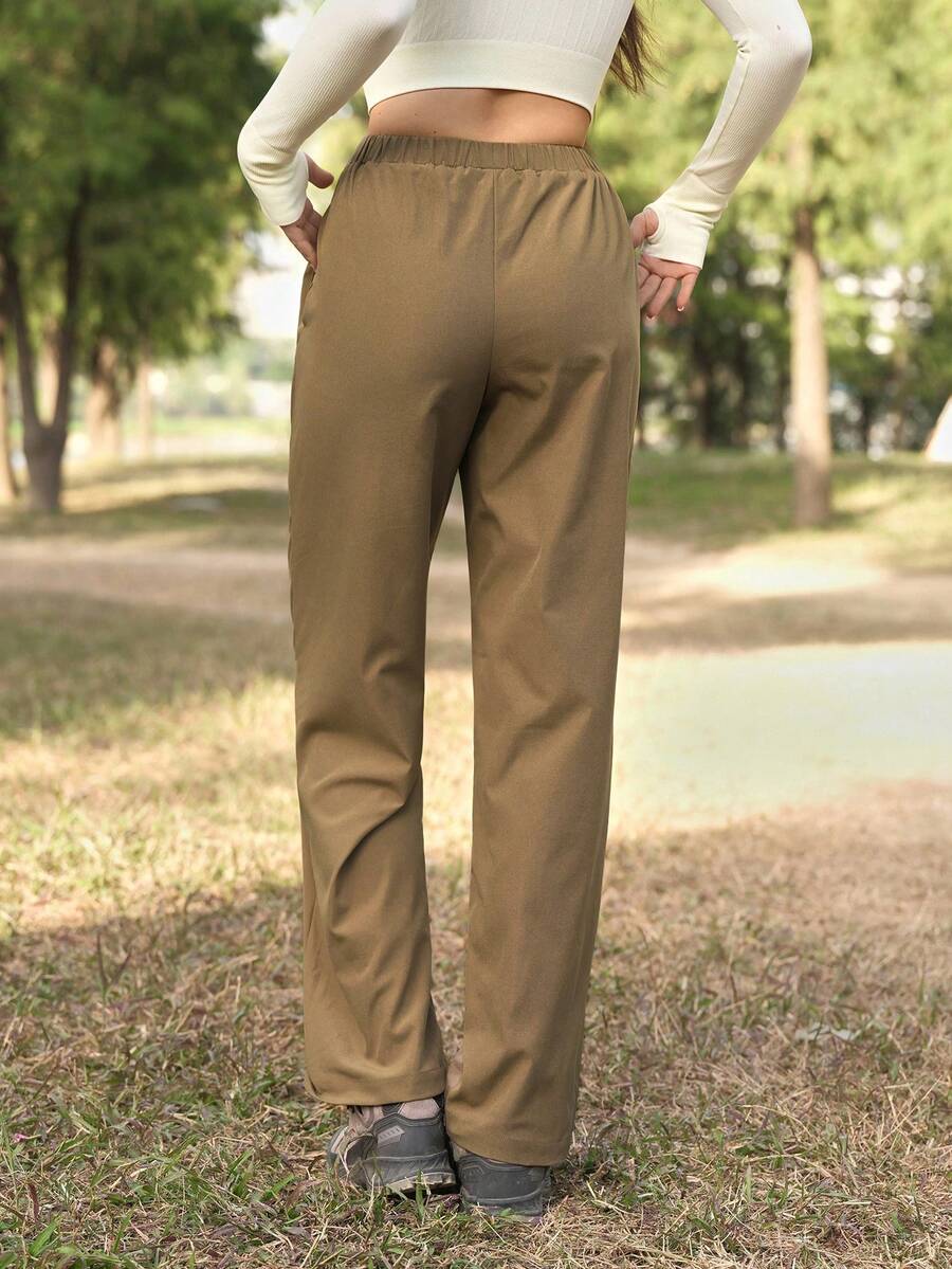 High-Waisted Performance-Wanderhose – Olive Edition