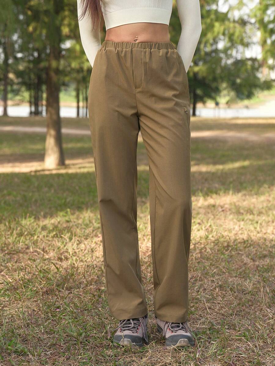 High-Waisted Performance-Wanderhose – Olive Edition