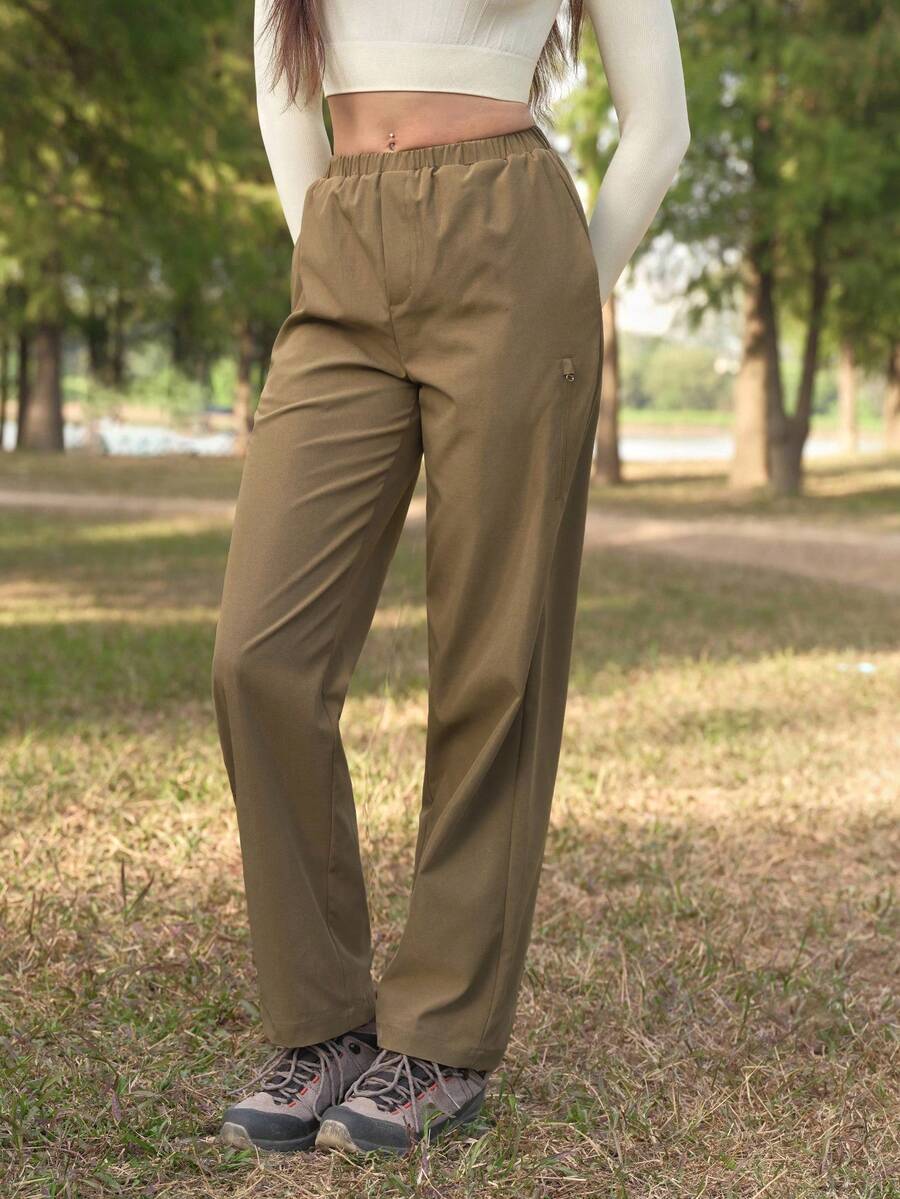 High-Waisted Performance-Wanderhose – Olive Edition