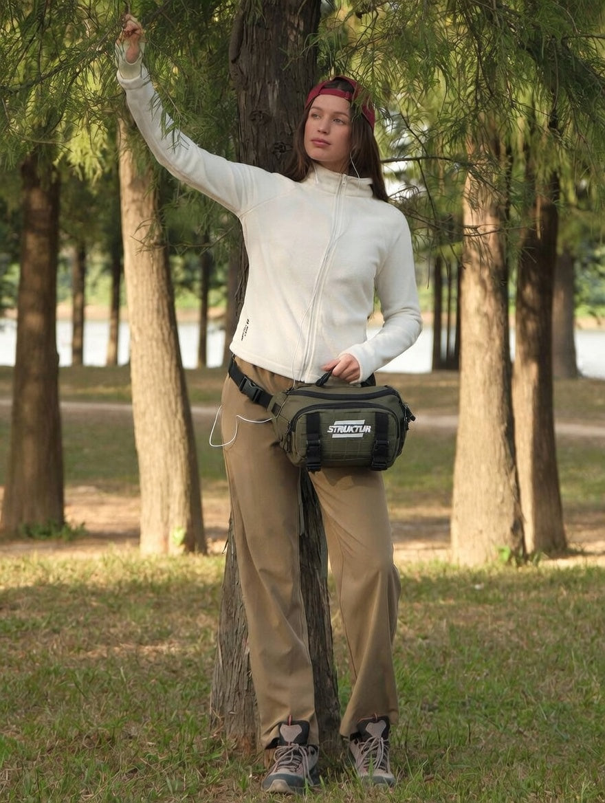 High-Waisted Performance-Wanderhose – Olive Edition