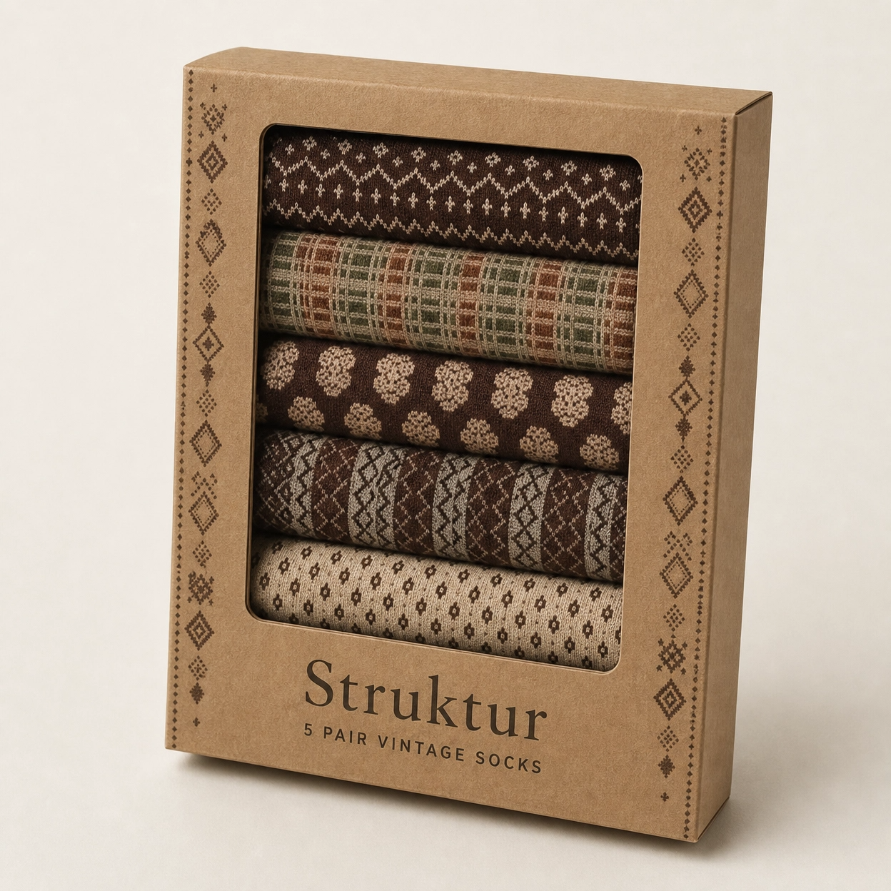 5 Paar Vintage-Muster-Set