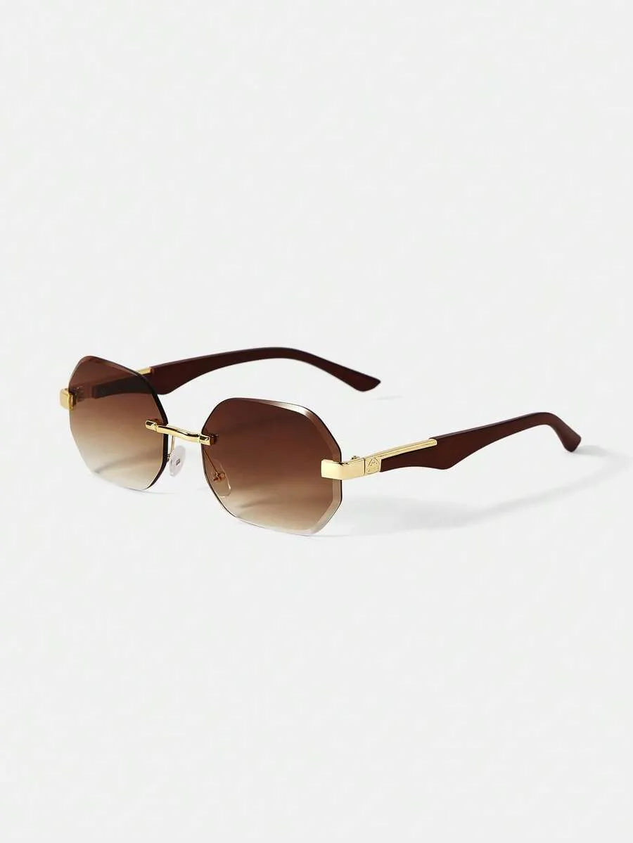 Radiant Rechteck-Sonnenbrille – Bernsteinfarbenes Harz