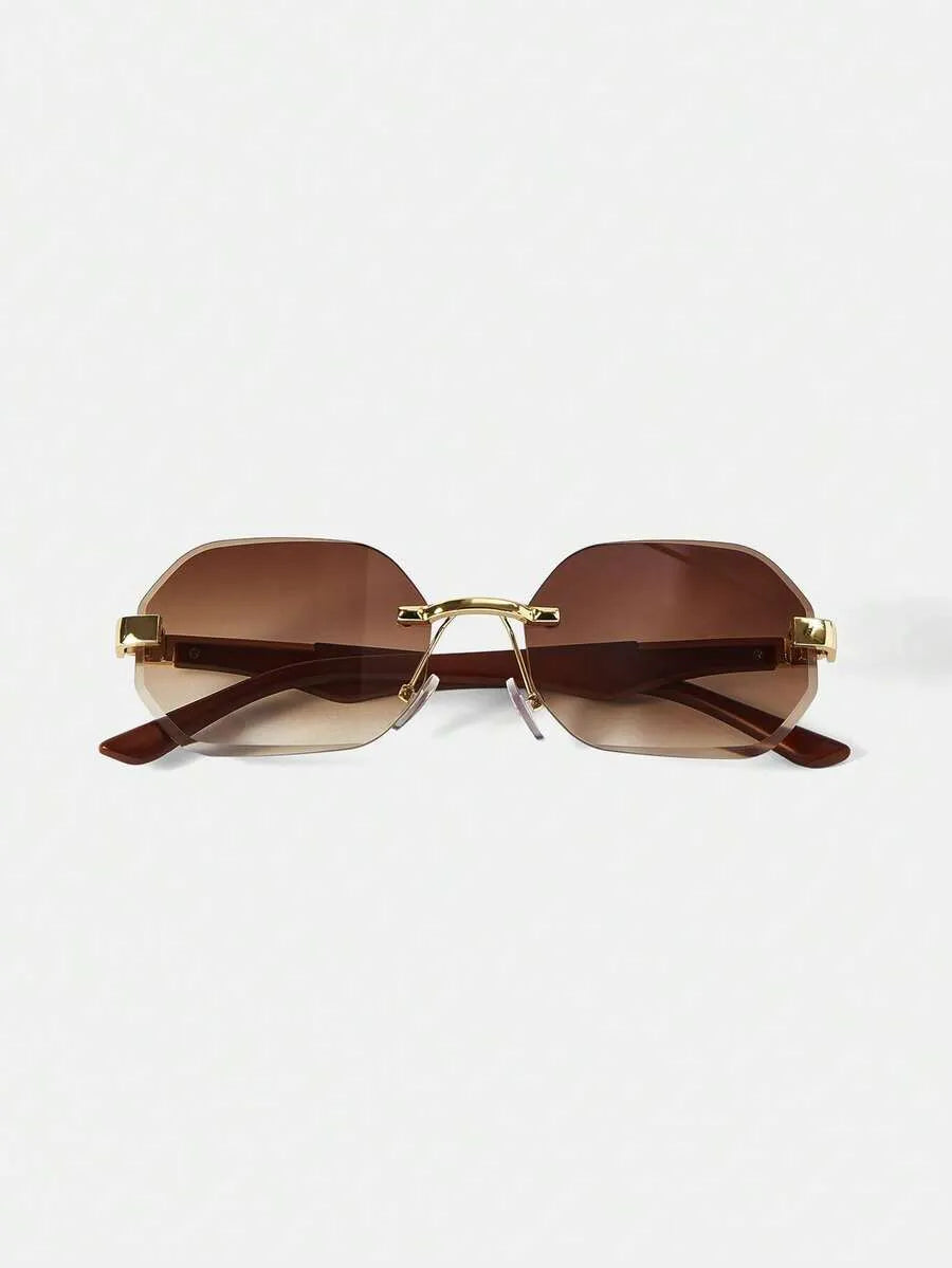 Radiant Rechteck-Sonnenbrille – Bernsteinfarbenes Harz