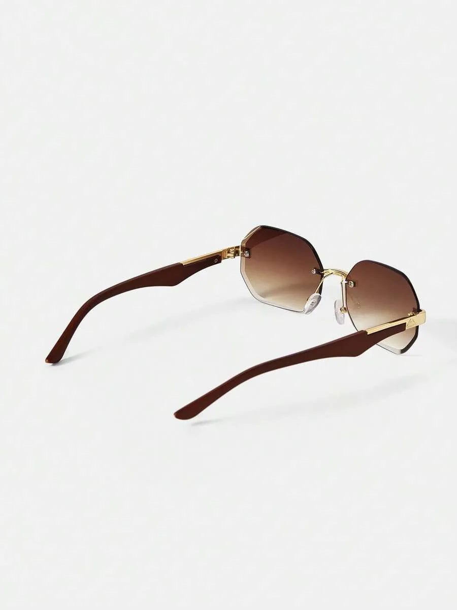Radiant Rechteck-Sonnenbrille – Bernsteinfarbenes Harz