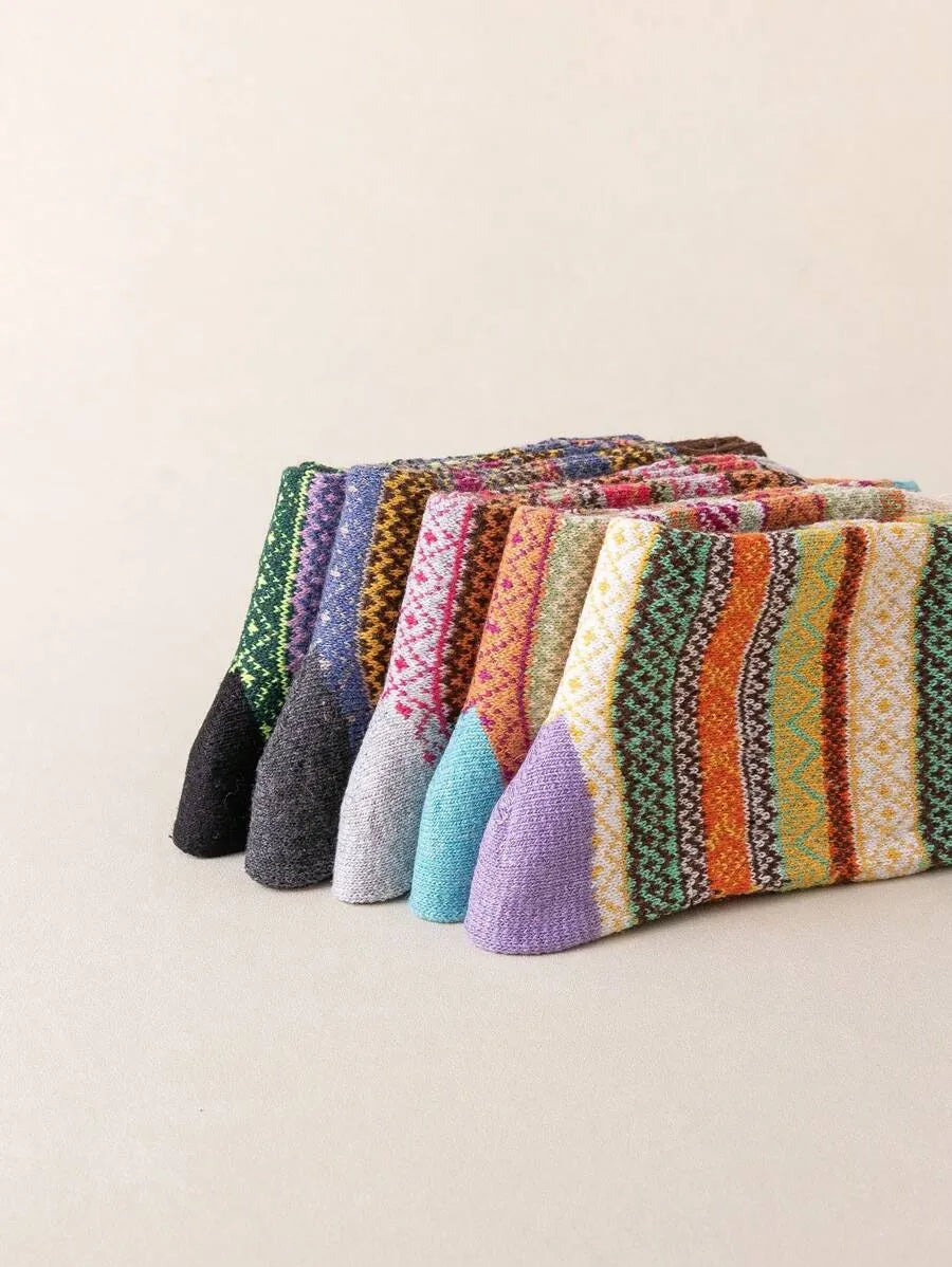 Retro-Socken-Set – 5 Paar (Kurzschaft)