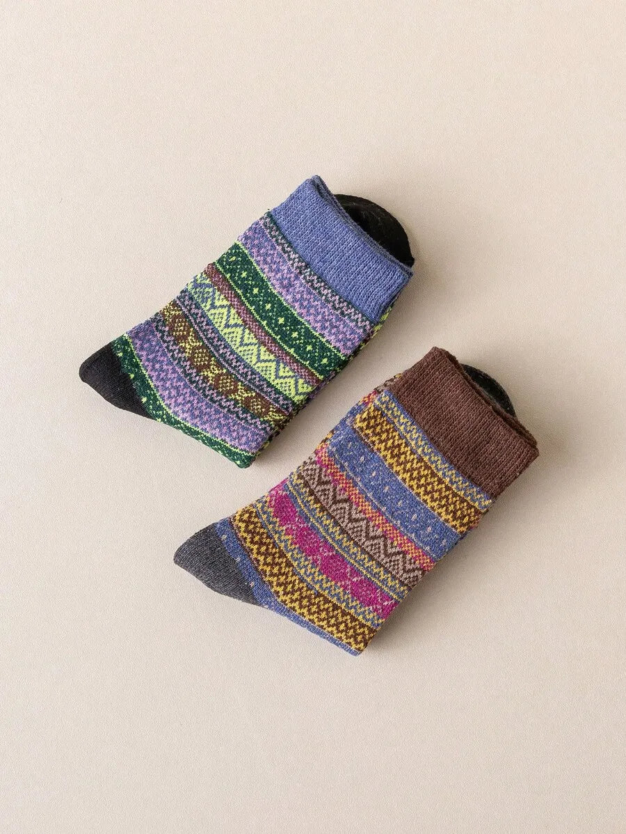 Retro-Socken-Set – 5 Paar (Kurzschaft)