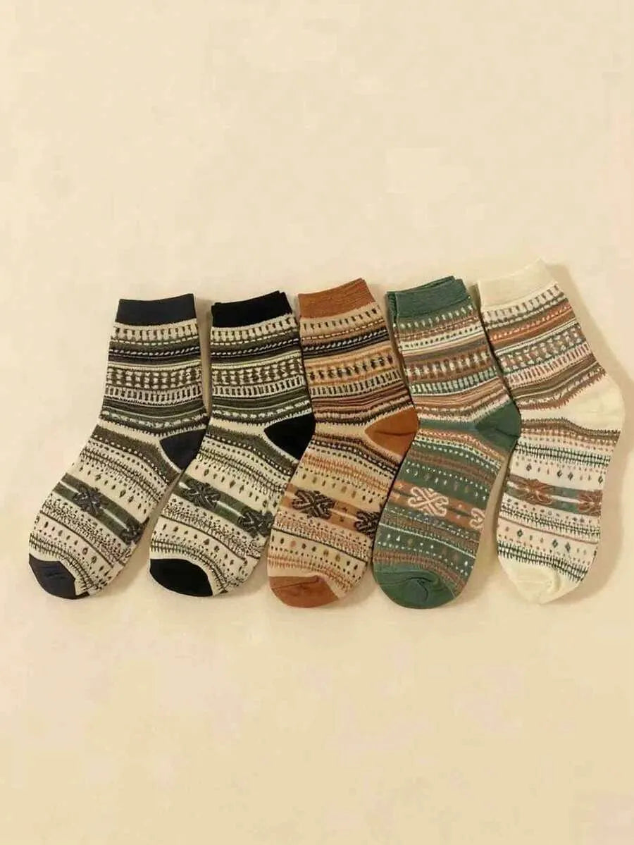 Boho Chic Socken-Set mit 5 Paar