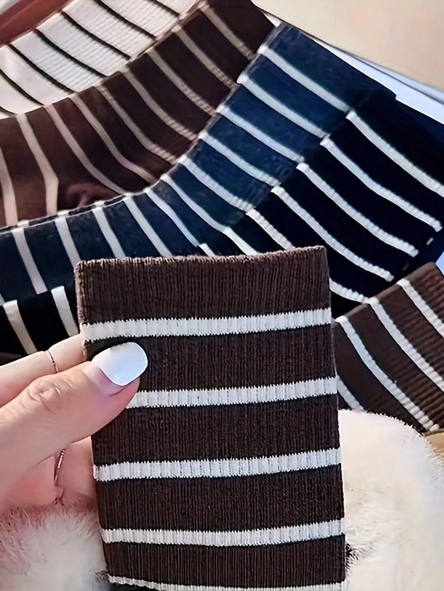 5 Paar gestreifte Vintage-Socken