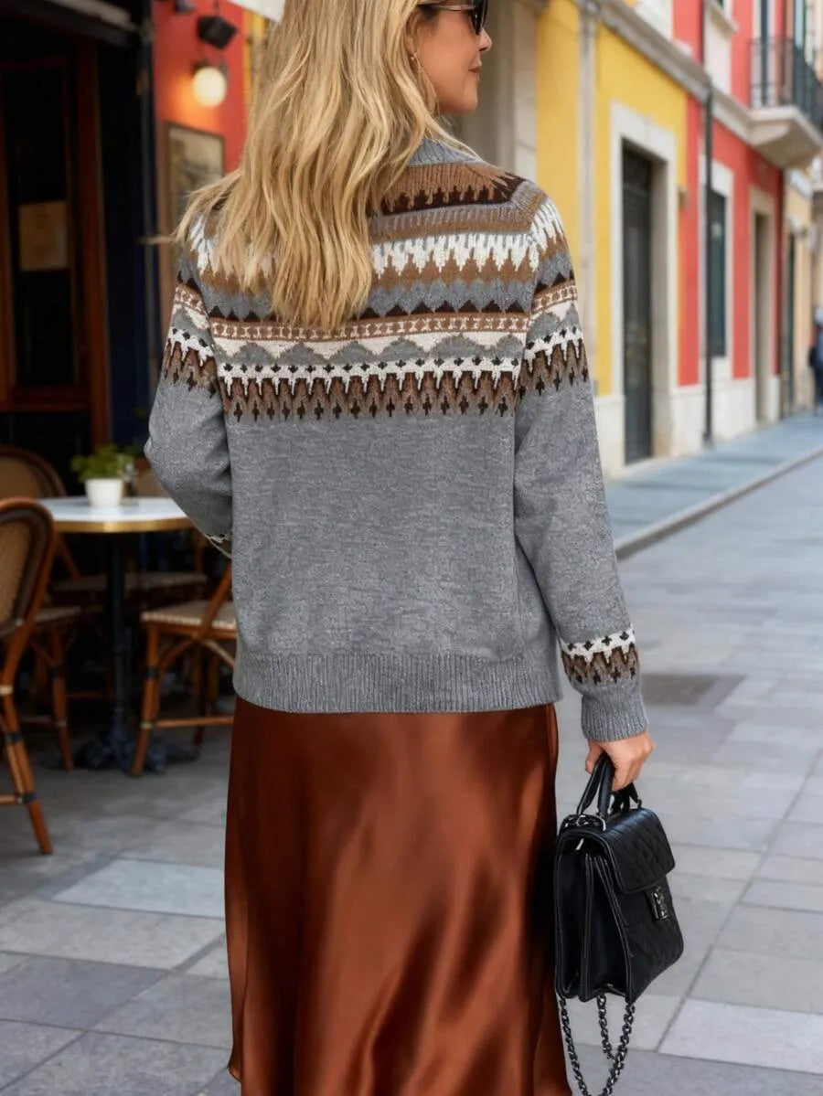 Graue Vintage-Strickjacke – Nordic Style