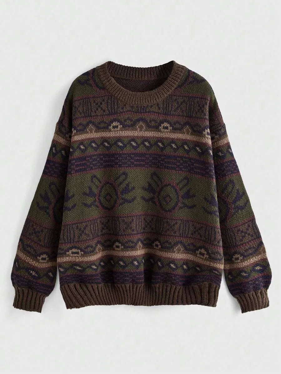 Pullover im Vintage-Look, olivgrün – Berlin Edition