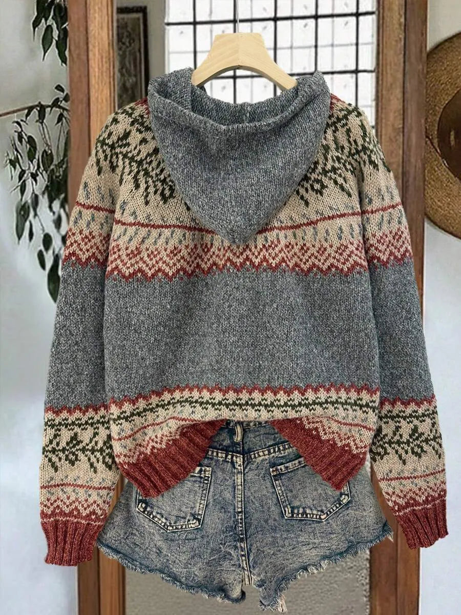 Grauer Vintage Kapuzenpullover