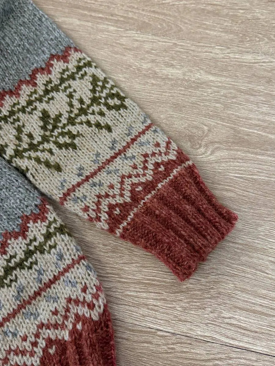 Grauer Vintage Kapuzenpullover