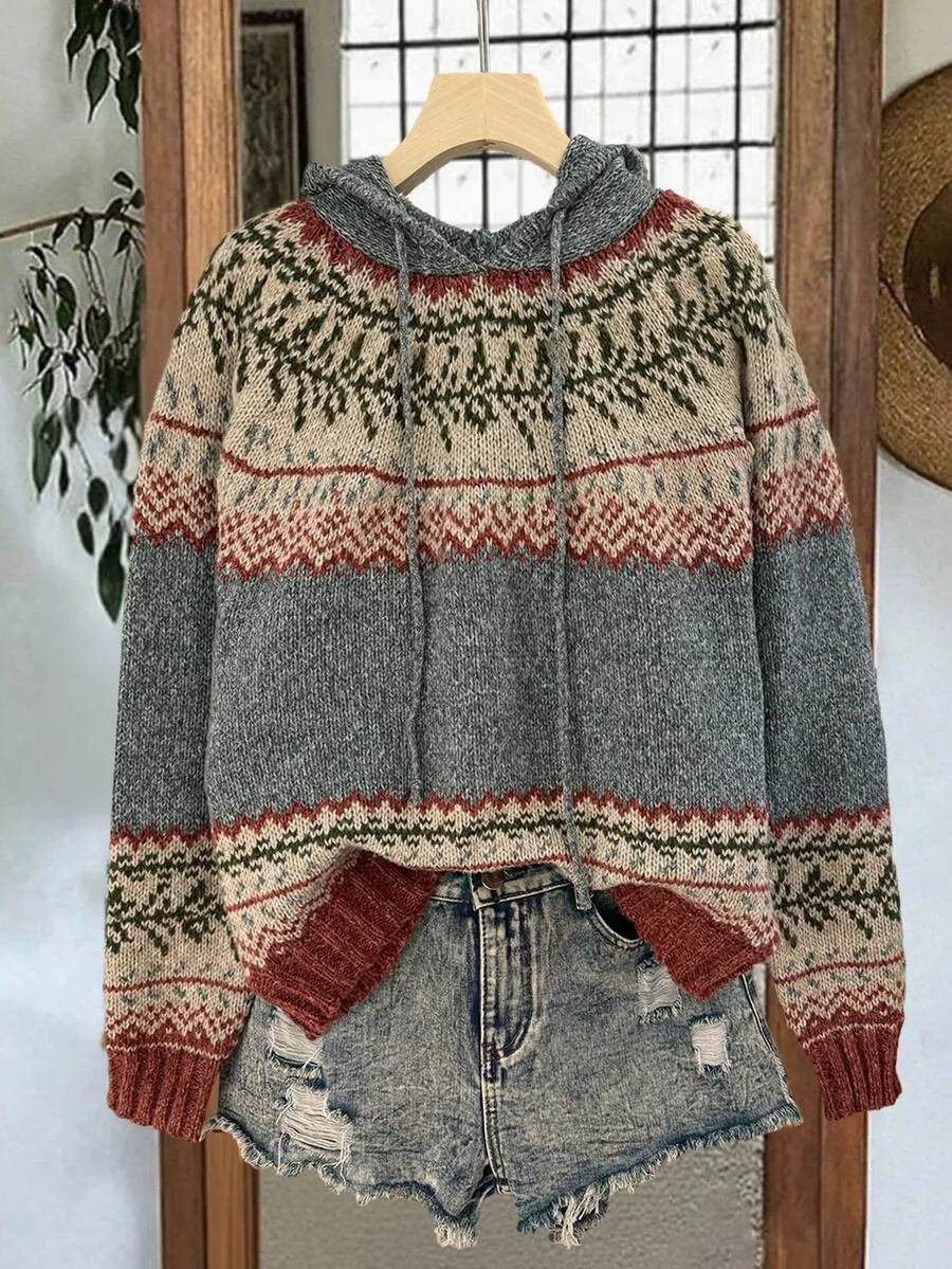 Grauer Vintage Kapuzenpullover