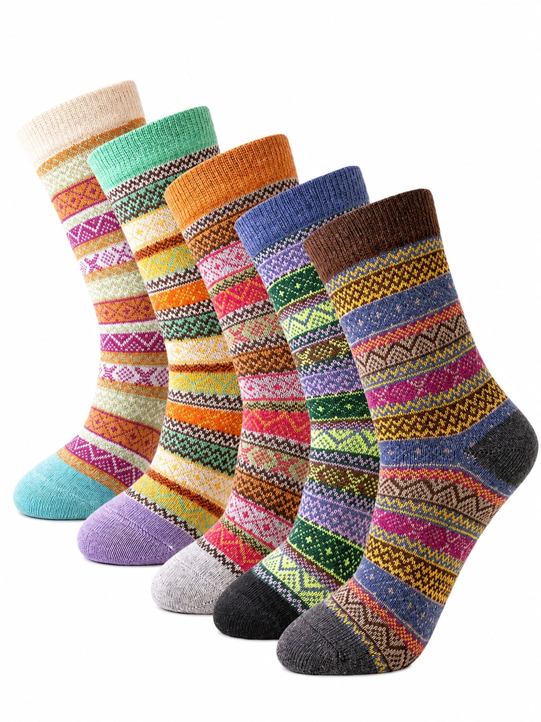 Retro-Socken-Set – 5 Paar (Kurzschaft)
