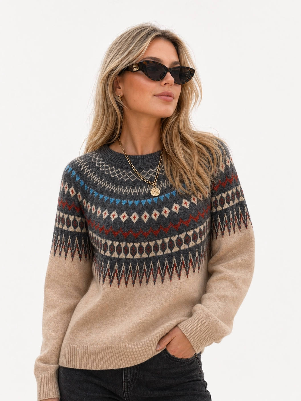 Grey Fair Isle Sweater
